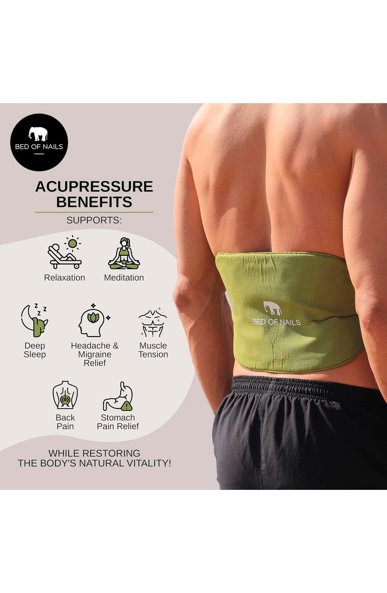 BED OF NAILS Bon Strap Original Acupressure Design with 1848 Precision Nails, Alternate, color, Green