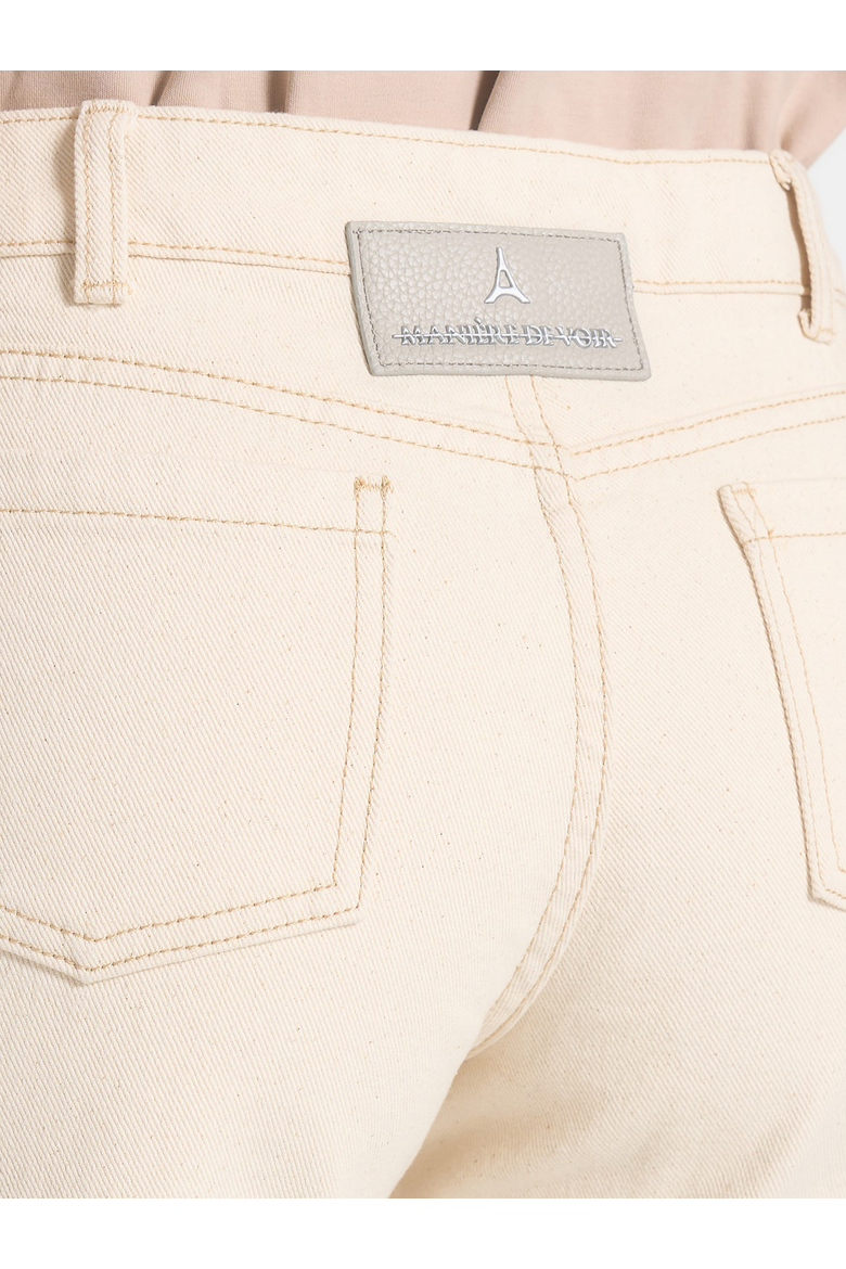 Calista Line Art Straight Leg Jeans, Alternate, color, Cream