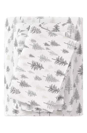 Woven & Weft Holiday Print Turkish Cotton Sheet Set In White