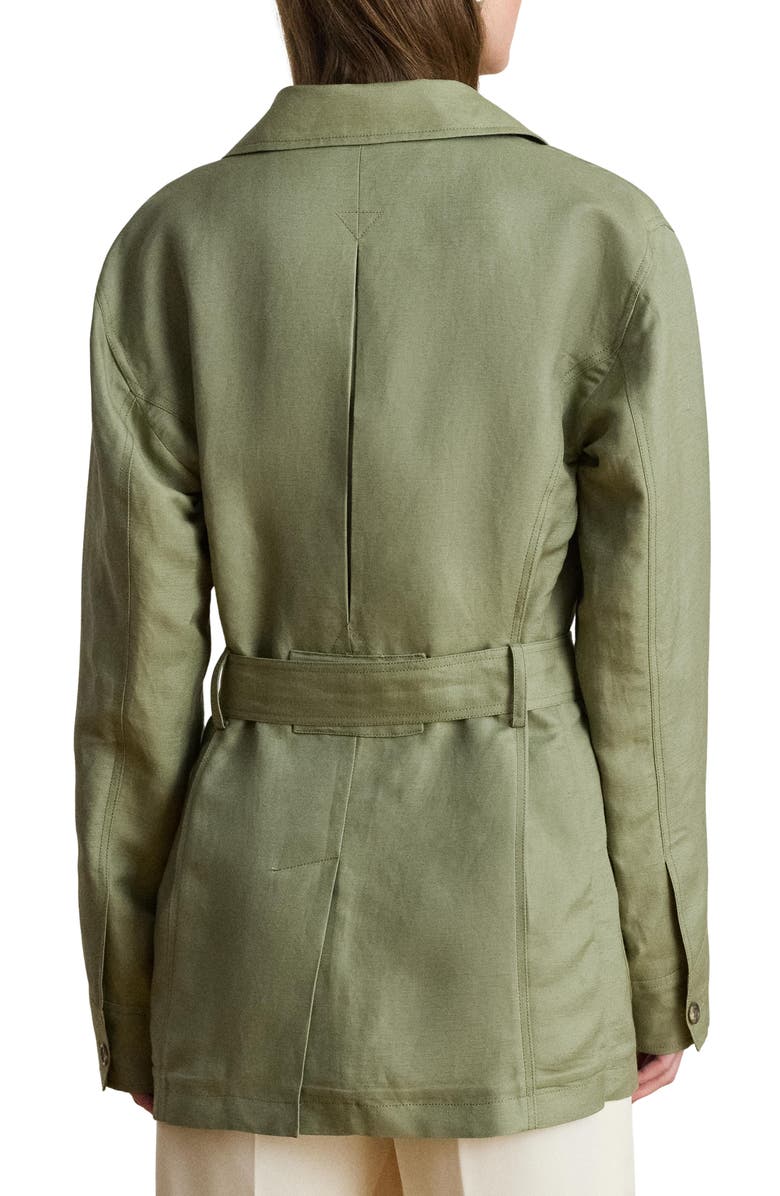 Lauren Ralph Lauren Linen Blend Field Jacket, Alternate, color, Light Agave Green