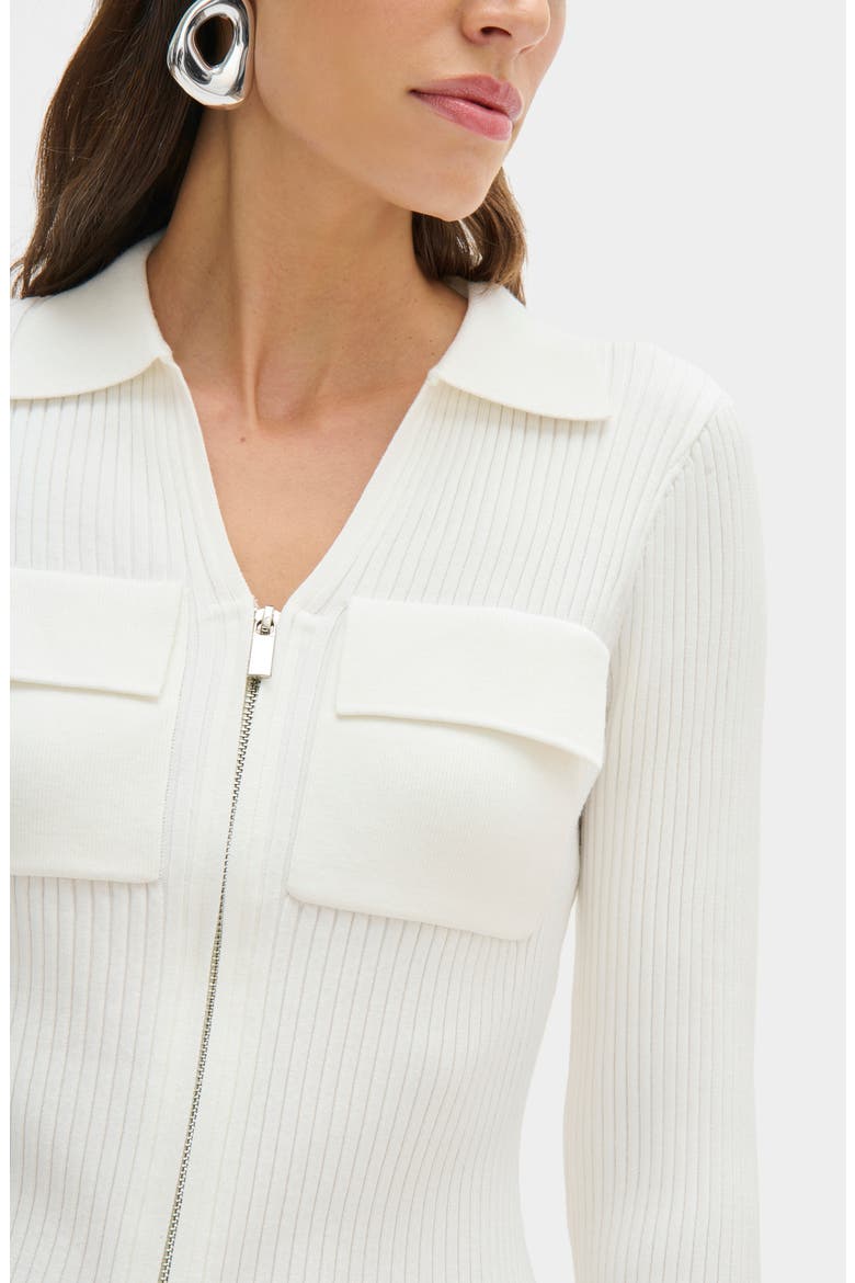 Dahlia Rib Knit Shirt, Alternate, color, IVORY