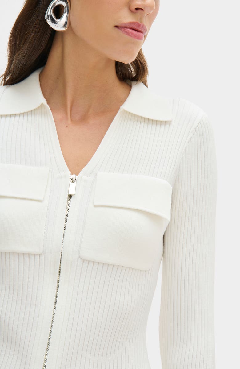 ALIGNE Dahlia Rib Knit Shirt, Alternate, color, Ivory