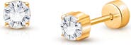 Tiny Blessings 14K Gold on Titanium 4mm Genuine Diamond Stud Screw Back Earrings
