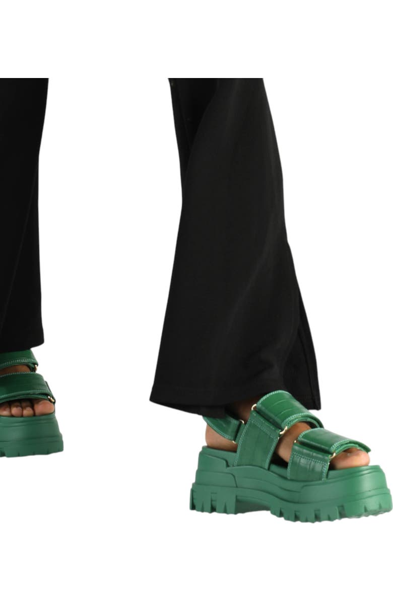 Buffalo Boots Aspha Snd Platform Sandal, Alternate, color, Croco Green