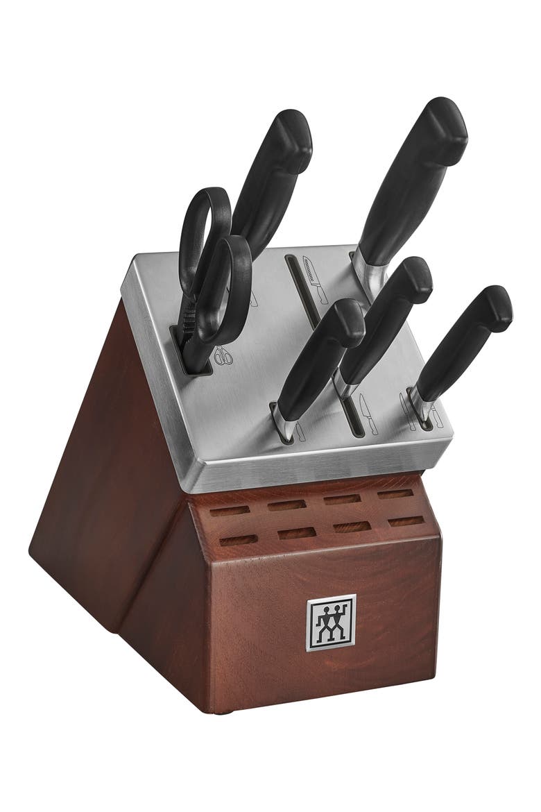 J.A. HENCKELS Four Star Self-Sharpening Knife Block & Knife Set, Main, color, STAINLESS STEEL