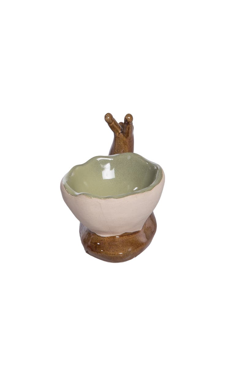 Transpac Ceramic Snail Shape Bowl Multicolored for Spring Serving and Entertaining, Alternate, color, Multicolored