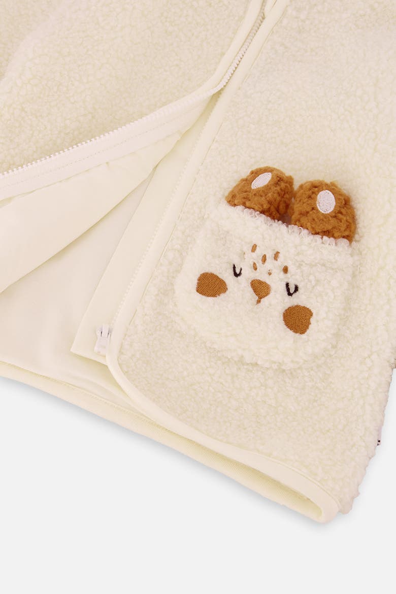 Fleece Bunny Pocket Zip Jacket, Alternate, color, Off-White
