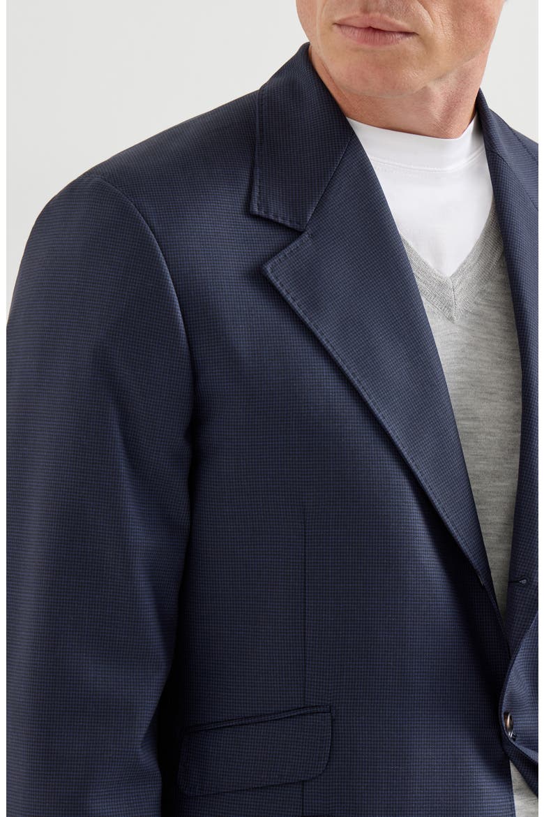 Virgin wool houndstooth Cavallo Tailor blazer, Alternate, color, Navy Blue