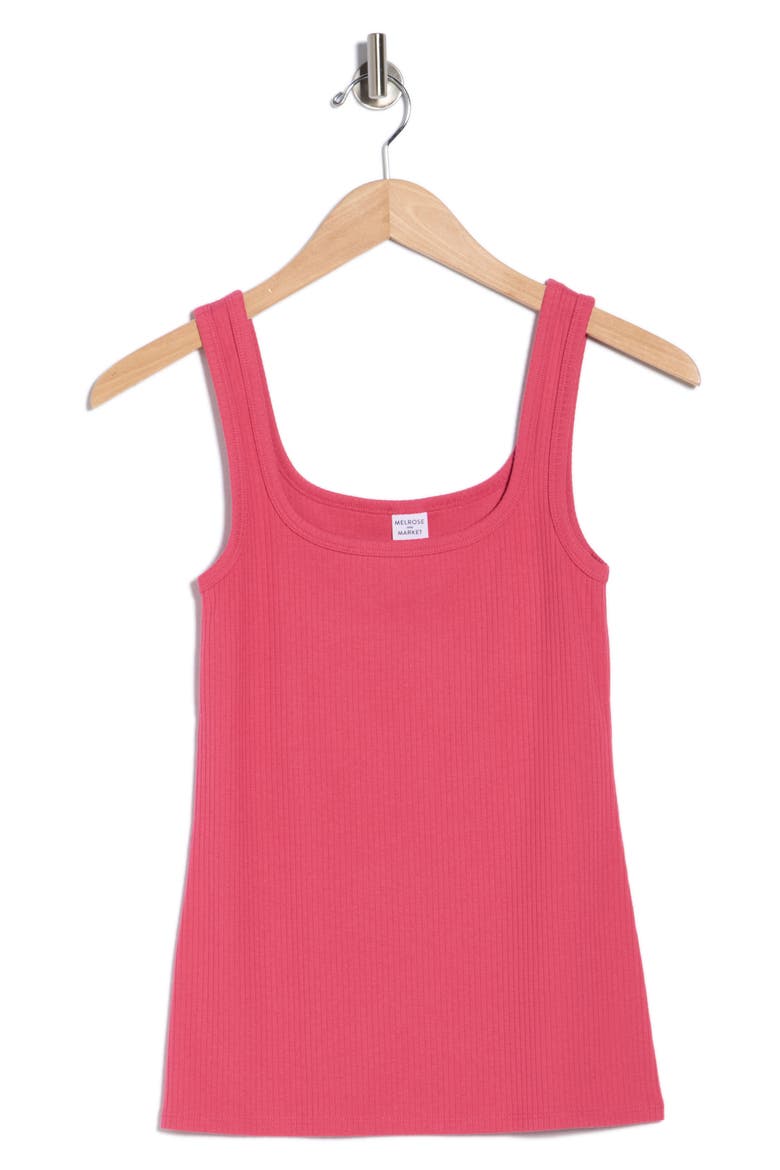 Rib Tank Top, Alternate, color, PINK CARMINE