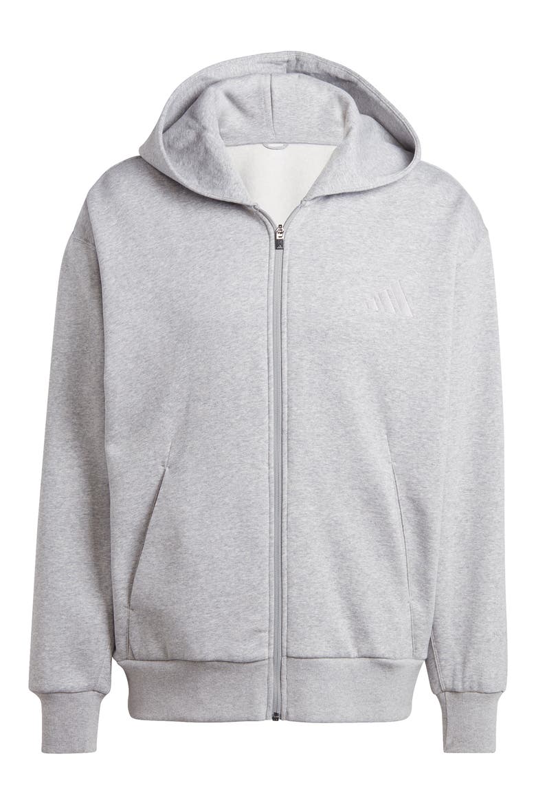 SZN Fleece Full Zip Hoodie, Main, color, MEDIUM GREY HEATHER