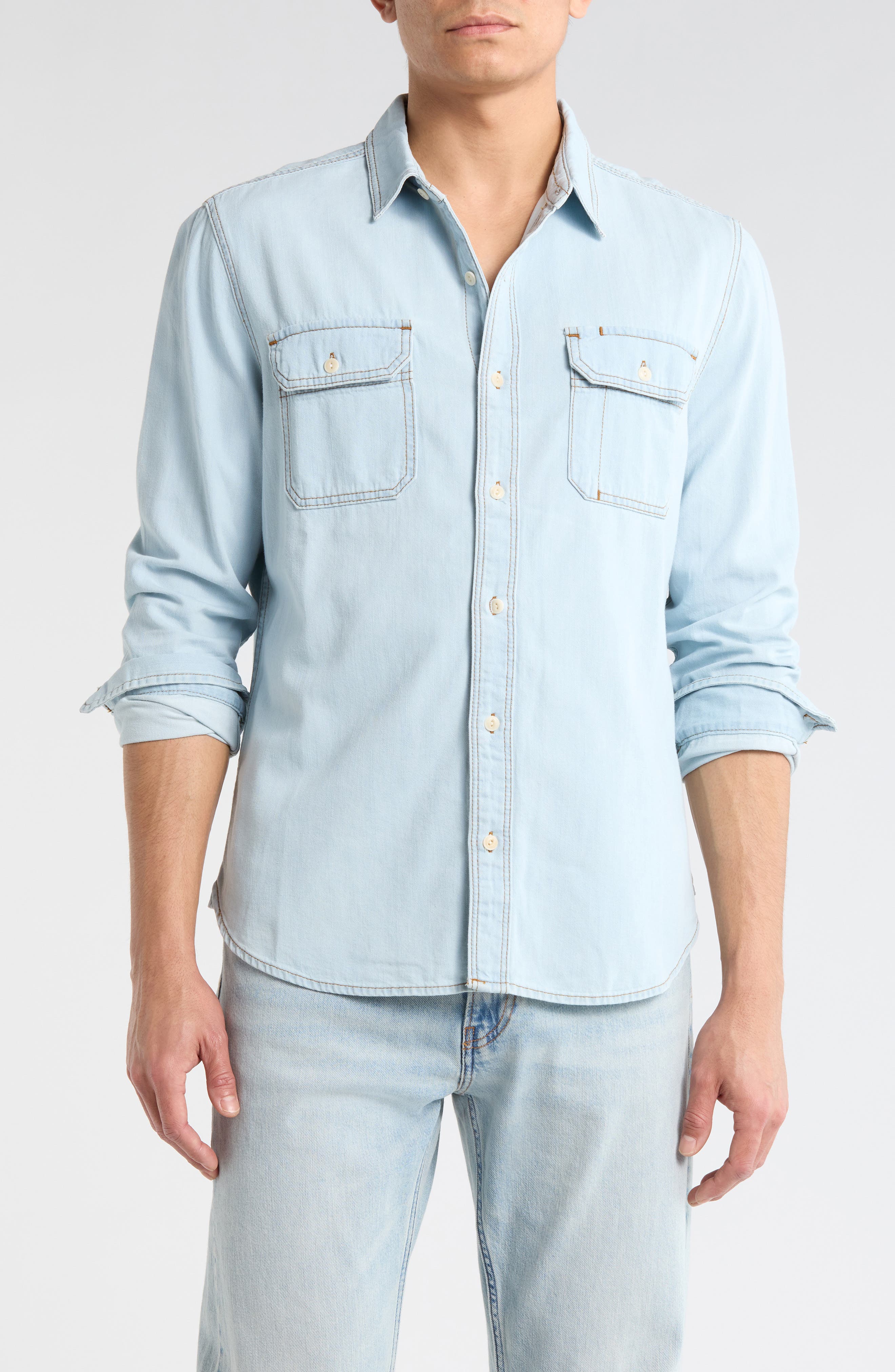Benning Chambray Slim Fit Utility Shirt - image 3
