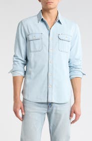 AG Benning Chambray Slim Fit Utility Shirt