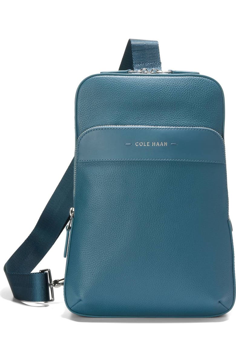 Cole Haan Triboro Leather Sling, Main, color, Teal