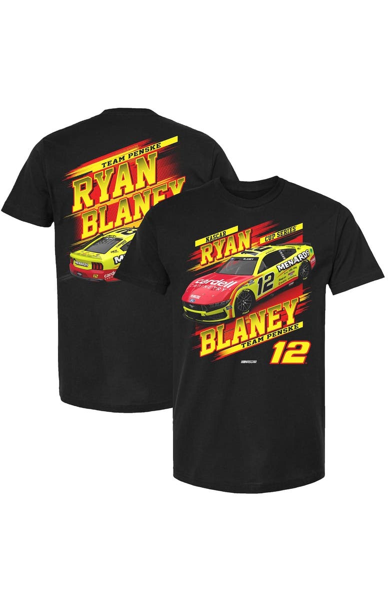 TEAM PENSKE Men's Team Penske Black Ryan Blaney Menards Car T-Shirt, Alternate, color, Black