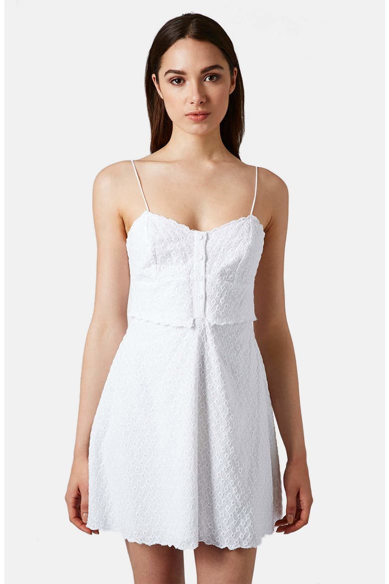 Cotton Eyelet Sundress, Main, color, WHITE