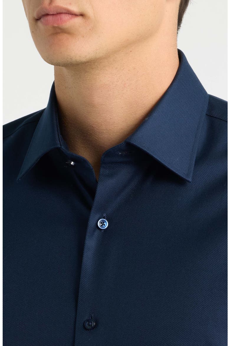 Hank Slim Fit Easy Iron Cotton Dress Shirt, Alternate, color, DARK BLUE