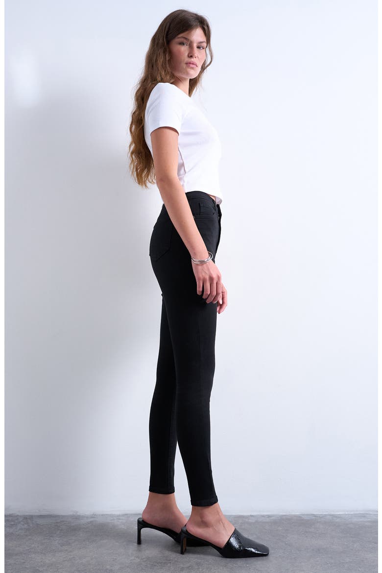 Jamie High Waist Skinny Jeans, Alternate, color, BLACK