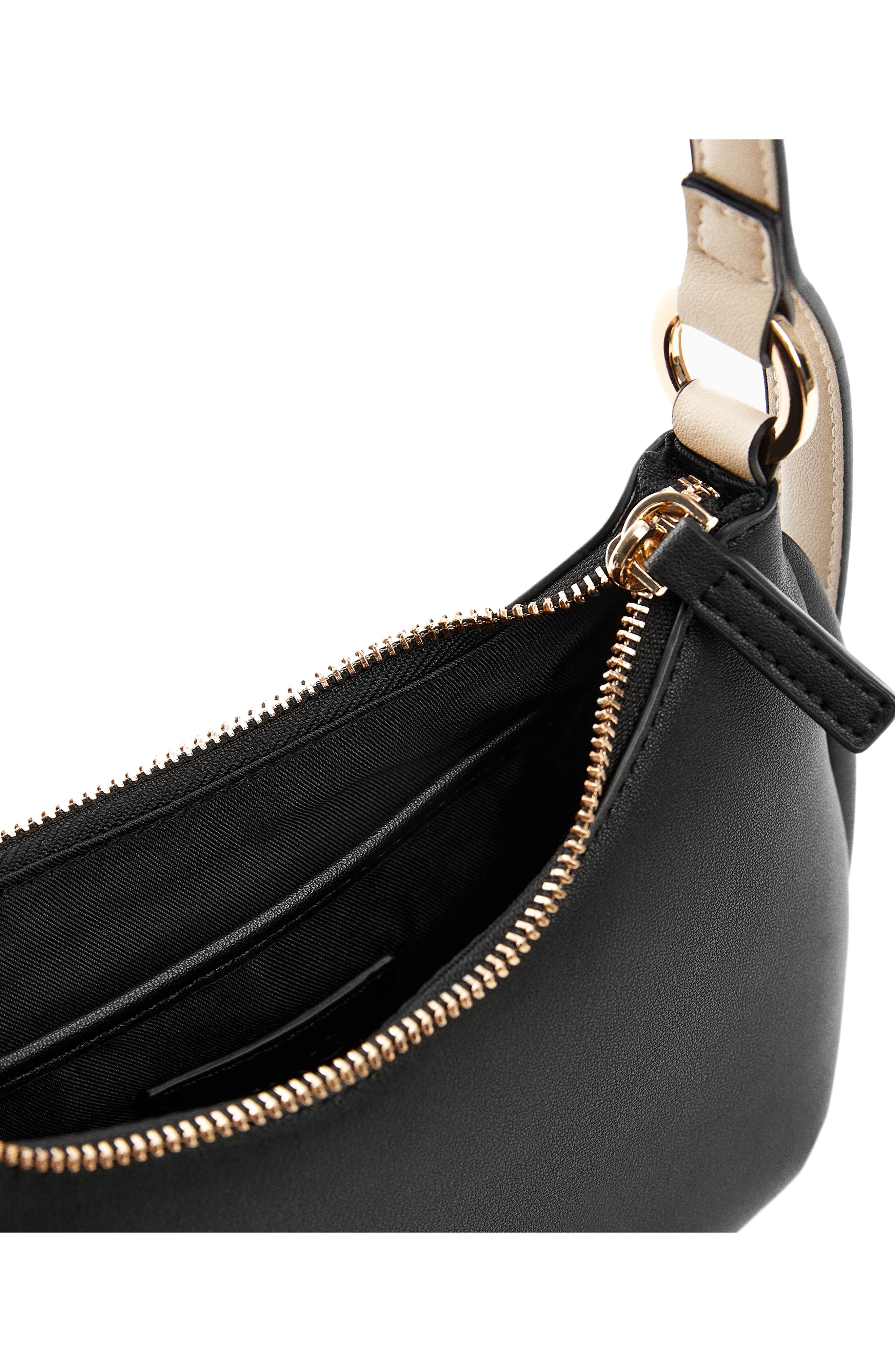 MANGO Faux Leather Hobo Bag, Alternate, color, 