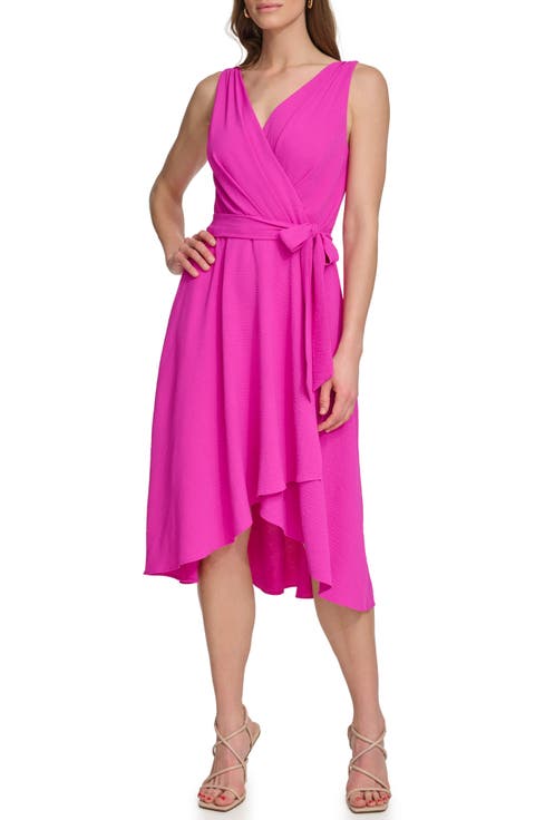 Faux Wrap Gauze Dress