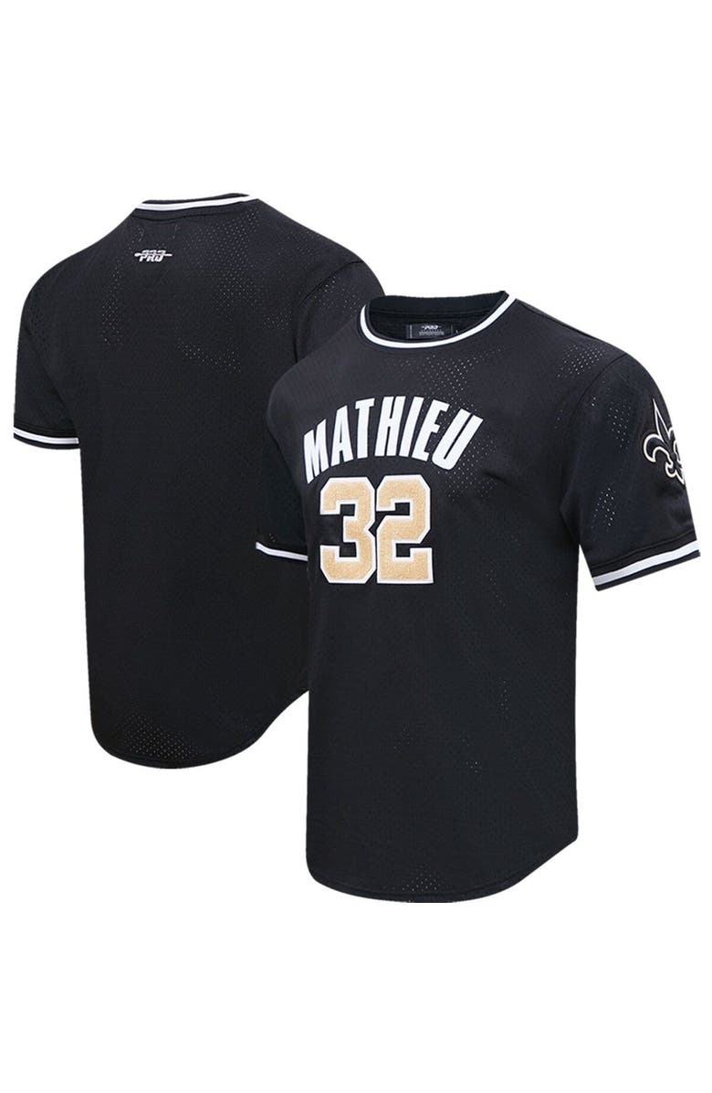 PRO STANDARD Men's Pro Standard Tyrann Mathieu Black New Orleans Saints Mesh Player Name & Number Top, Main, color, Black
