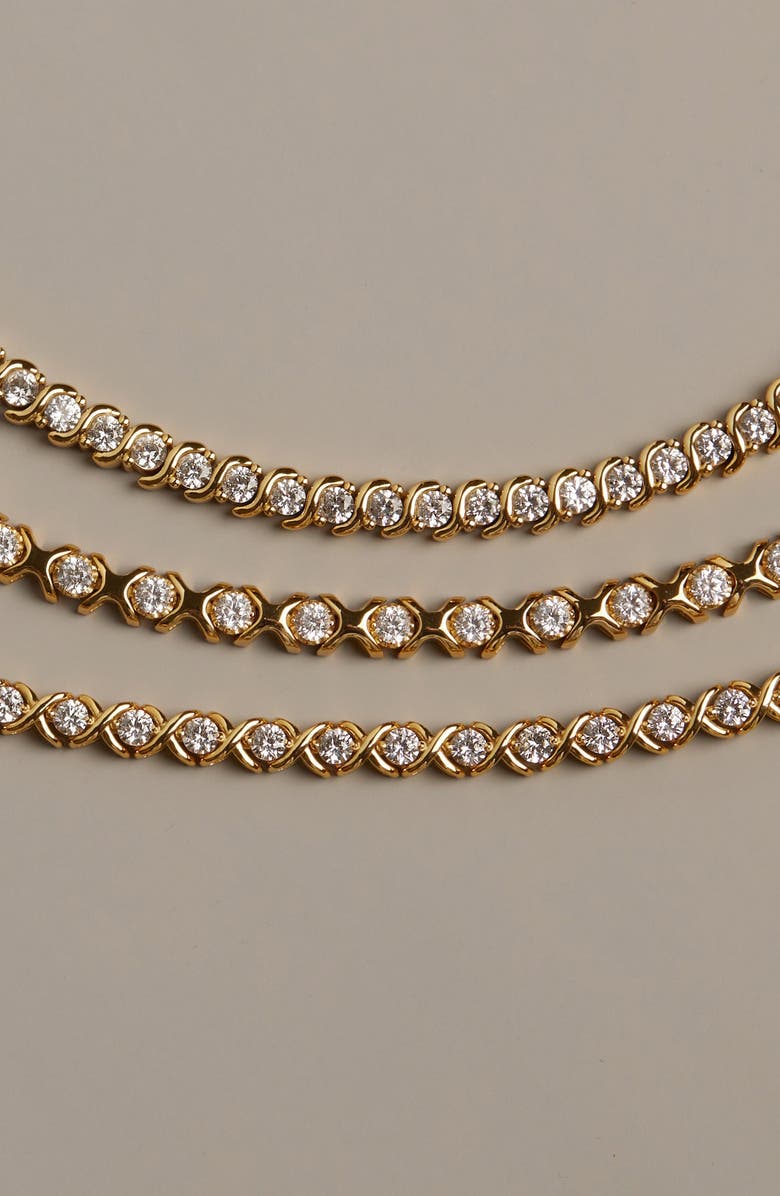 Aurate New York S Estate Lab Grown White Sapphire Tennis Necklace, Alternate, color, Yellow