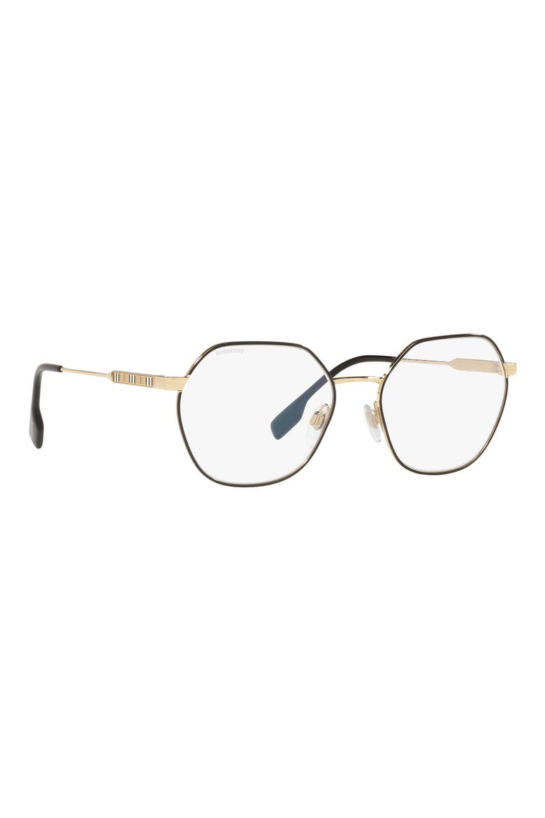 54mm Irregular Blue Light Blocking Glasses, Alternate, color, BLACK / CLEAR BLUE LIGHT
