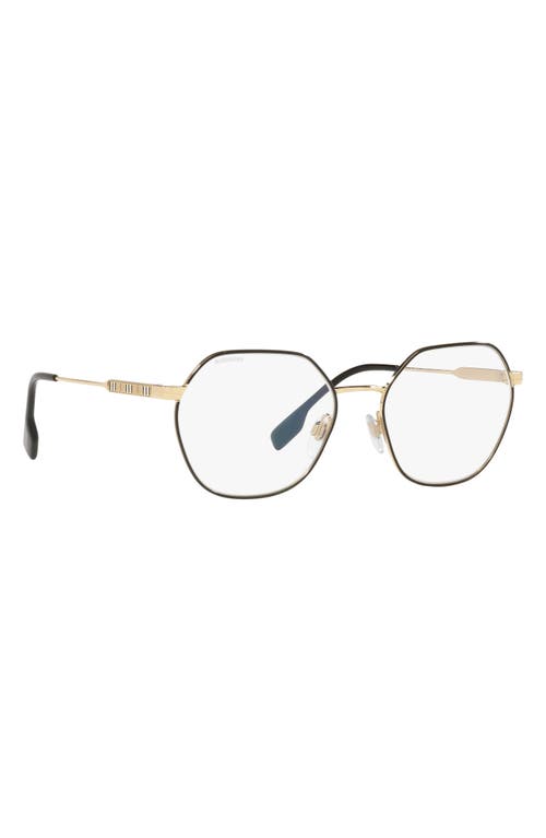 Burberry 54mm Irregular Blue Light Blocking Glasses In Gold