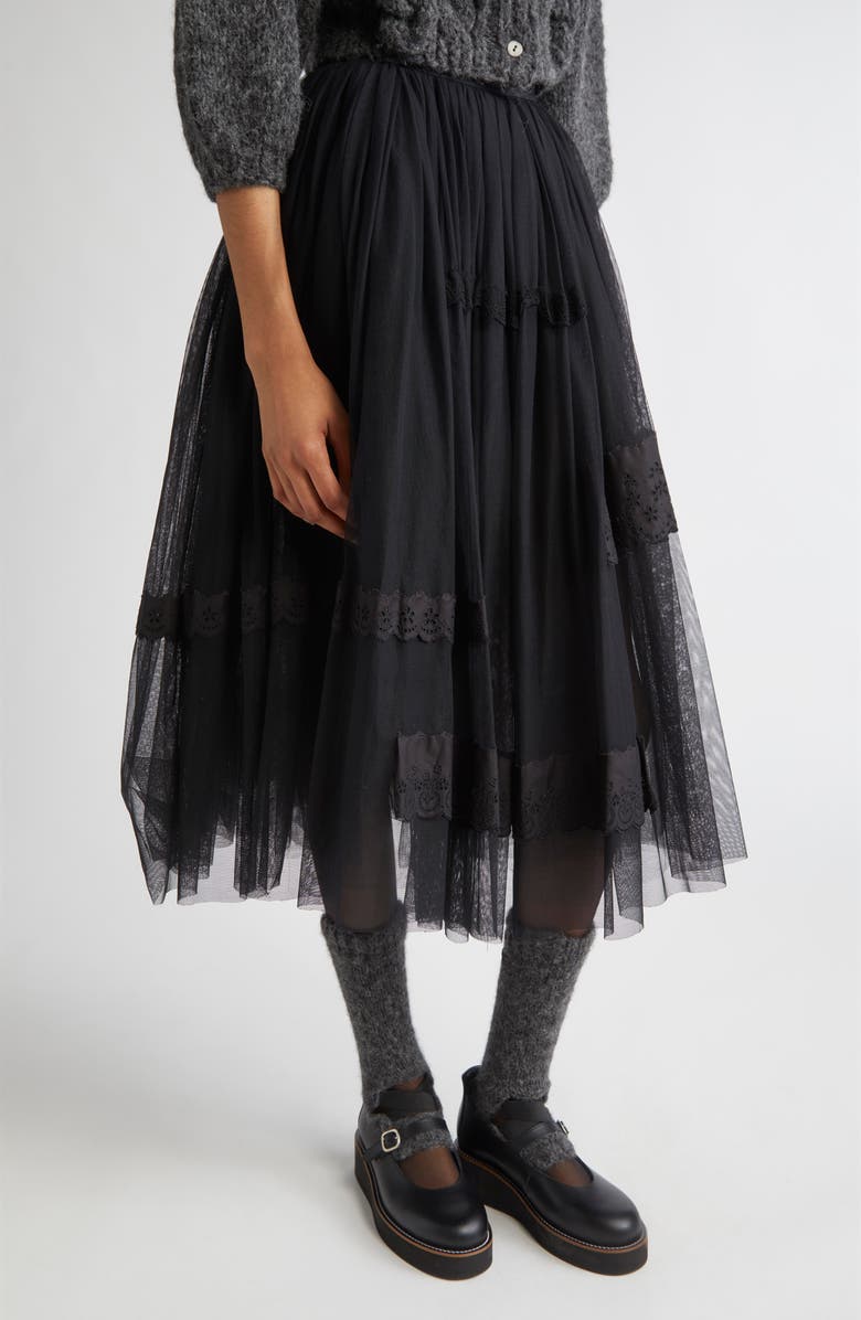 Meruert Tolegen Volume Tulle A-Line Skirt, Alternate, color, Black