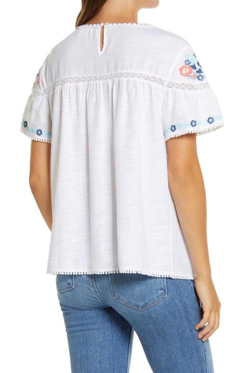 Caslon<sup>®</sup> Embroidered Yoke Top, Alternate, color,