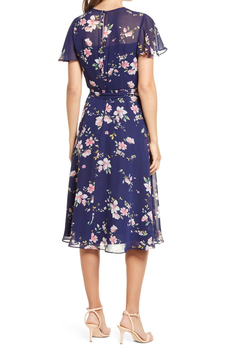 Harper Rose Floral Midi Dress, Alternate, color, 