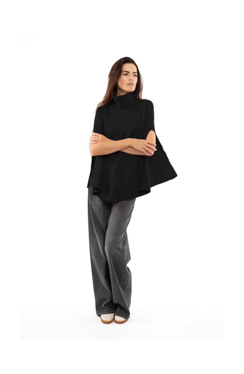 Monticelli Cashmere Pure Cashmere Turtleneck Poncho, Alternate, color, 