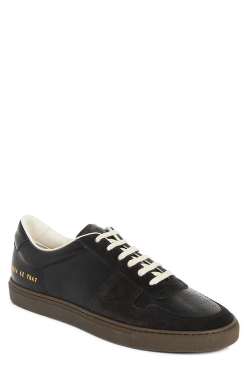 Common Projects Bball Slim Sneakers In Black Suede And Leather In Black