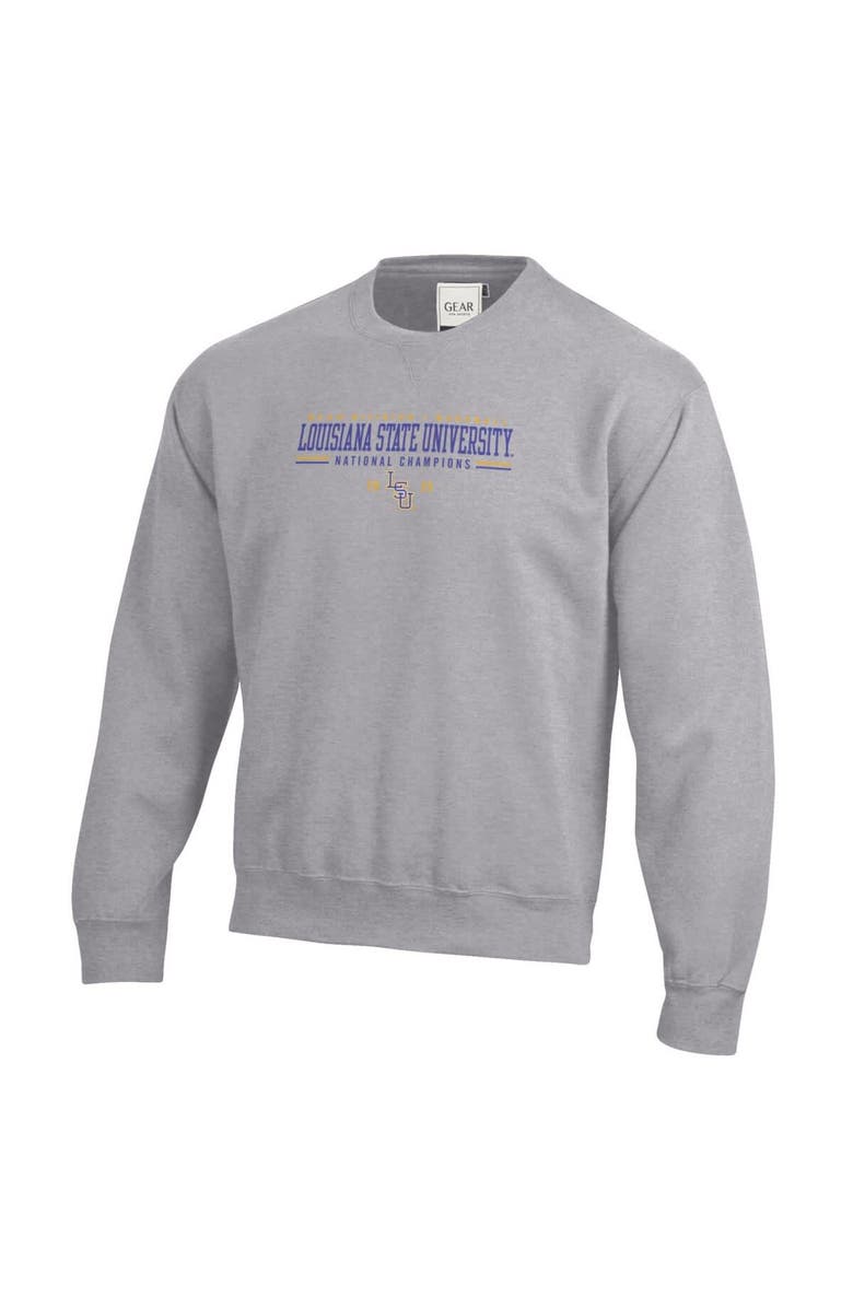 GEAR FOR SPORTS Men's Heather Gray LSU Tigers 2025 NCAA Baseball Men's College World Series Champions Pullover Sweatshirt, Alternate, color, 
