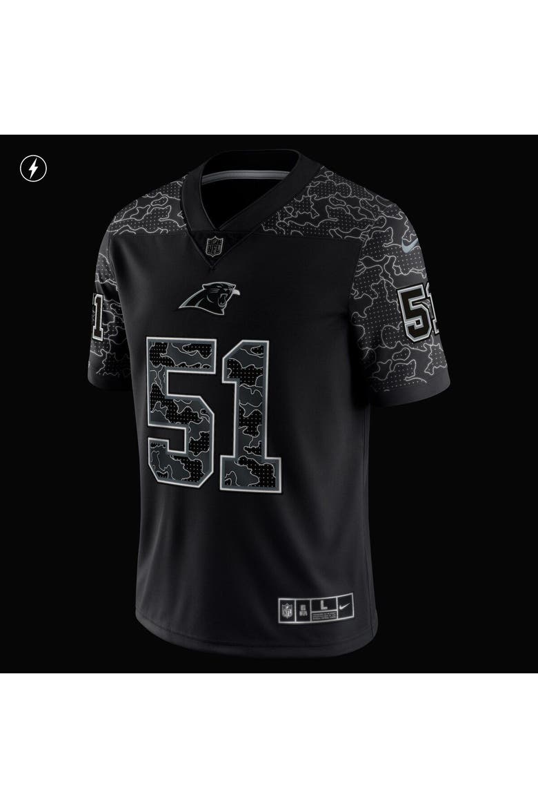 Men's Nike Sam Mills Black Carolina Panthers Retired Player RFLCTV Limited Jersey, Alternate, color, Black