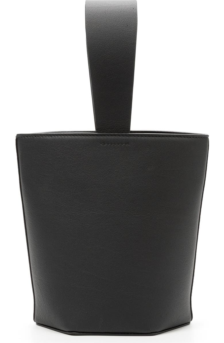 LA PORTEGNA Julieta Shoulder Bag Minimalist Lines And Timeless Design, Alternate, color, Black