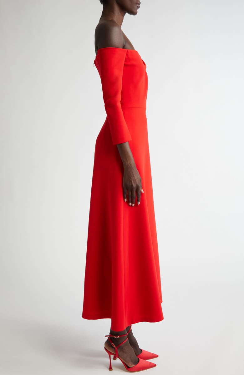 Carolina Herrera Off the Shoulder Midi Dress, Alternate, color, 