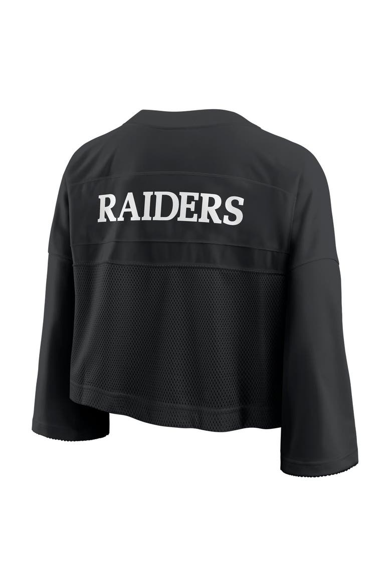 Women's Nike Black Las Vegas Raiders Rewind Cropped Mesh Dri-FIT Fashion Jersey, Alternate, color, Black