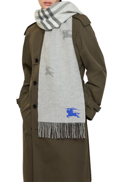 EKD Check Reversible Double Face Cashmere Fringe Scarf
