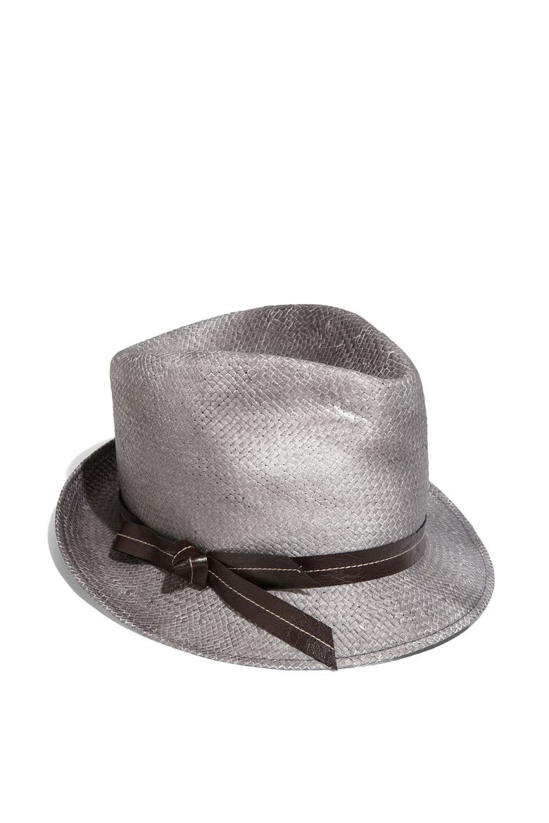 Dégradé Paper Straw Fedora, Main, color, BLACK