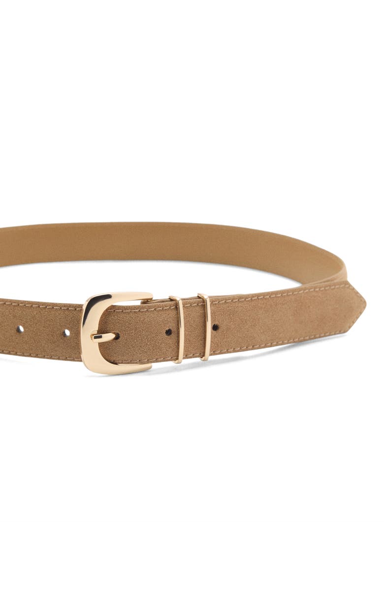 MANGO Suede Belt, Alternate, color, Sand