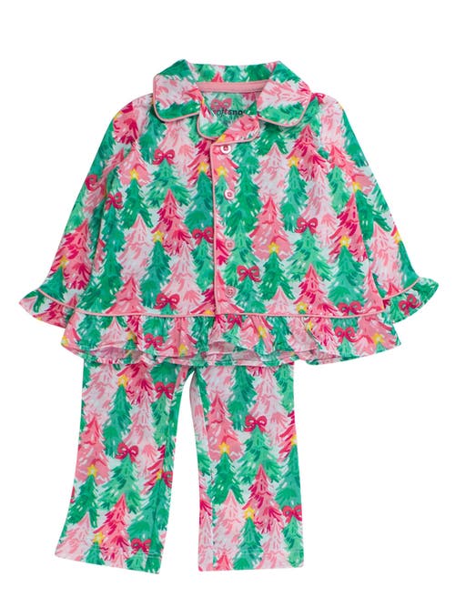 Rufflebutts Holiday Ruffle Flare Pajama Set In Multi