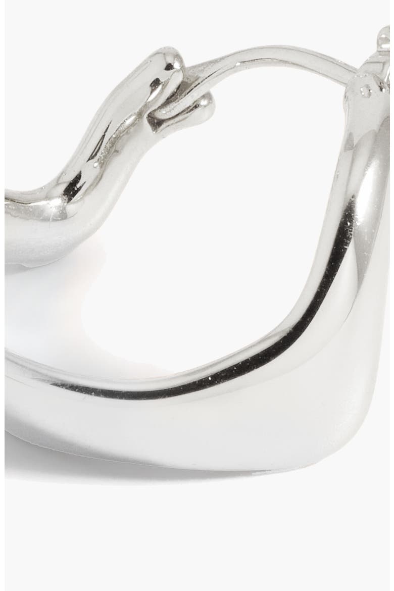Curved Mini Hoop Earrings, Alternate, color, Silver