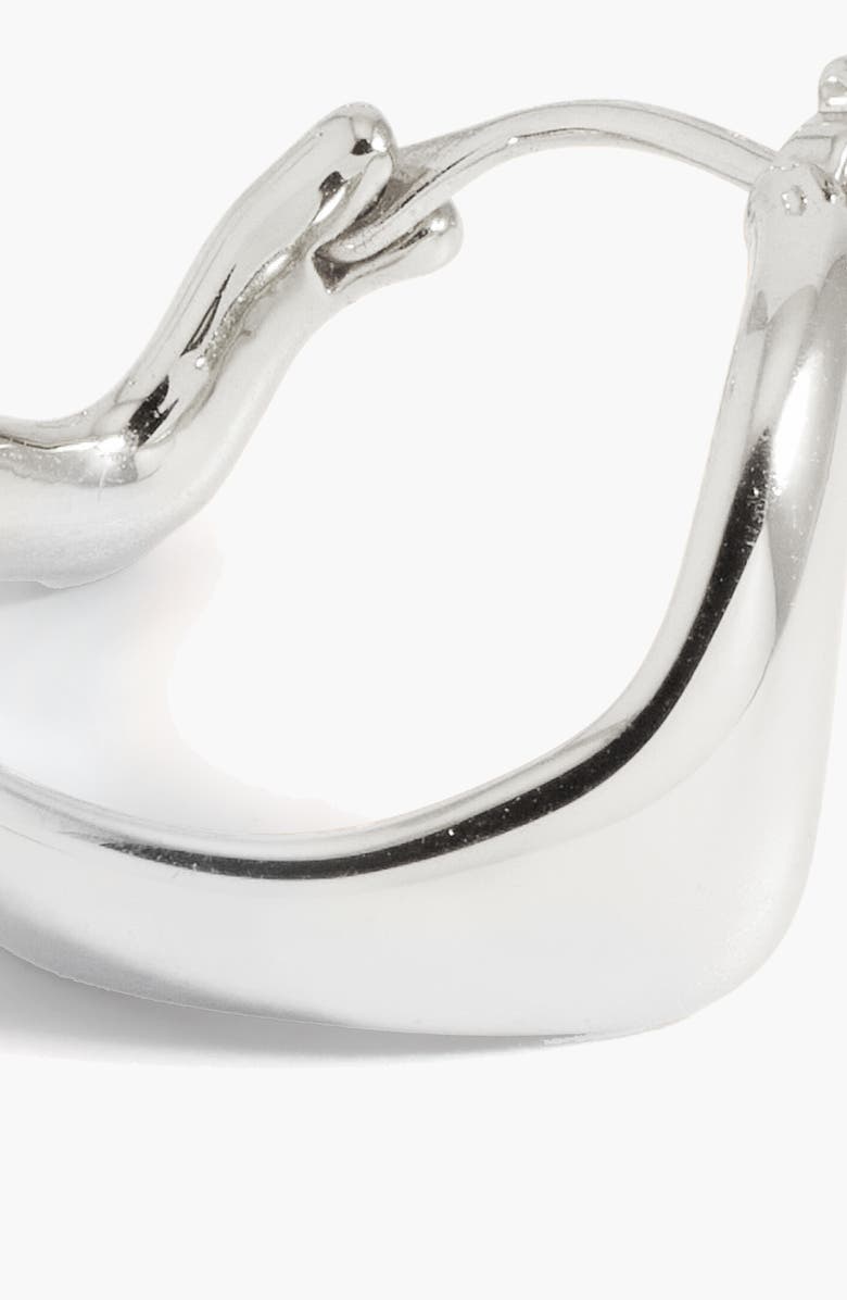 YOJ Curved Mini Hoop Earrings, Alternate, color, Silver