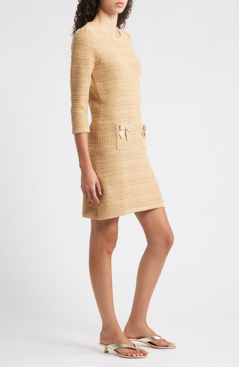 Lilly Pulitzer<sup>®</sup> Rhysa Bow Accent Sweater Dress, Alternate, color, Rattan Metallic Marl