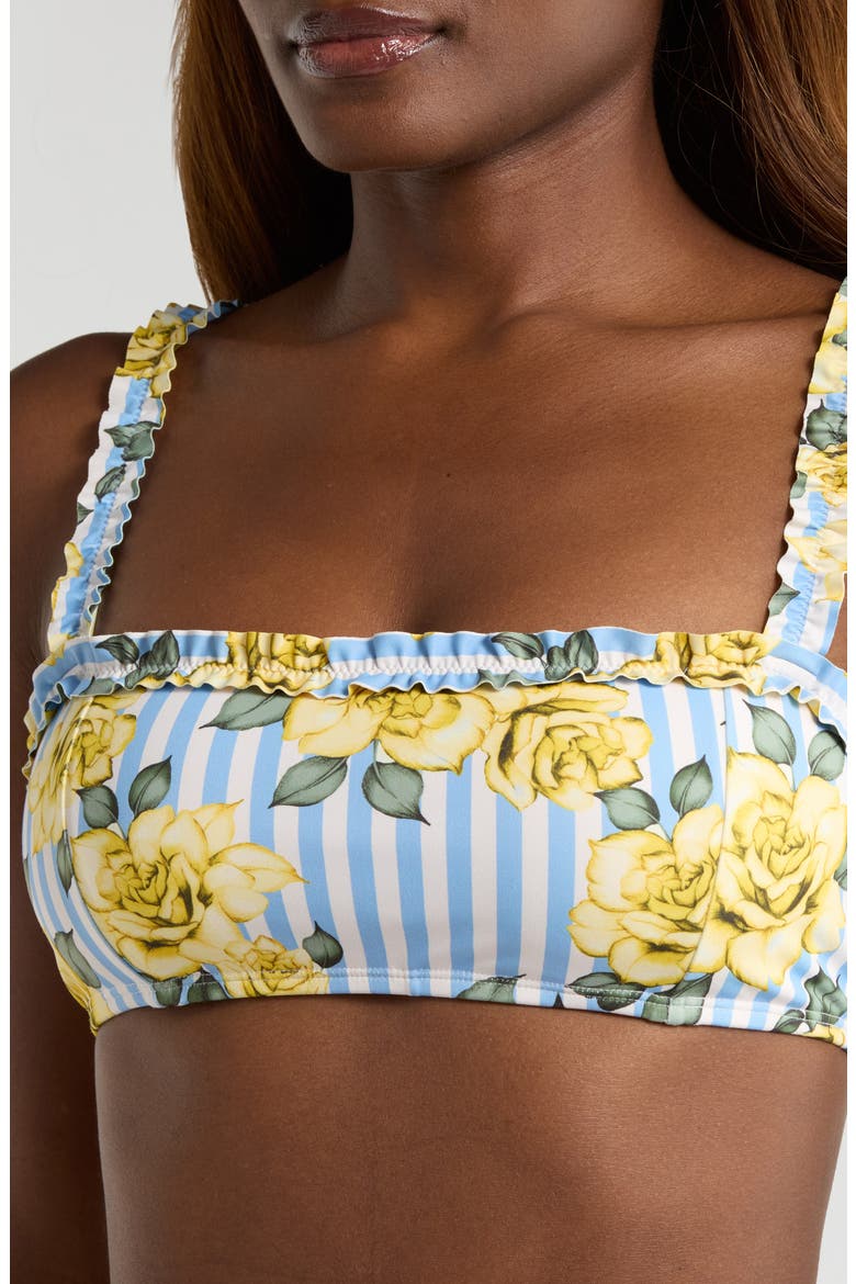 Ruffle Trim Bikini Top, Alternate, color, YELLOW ROSE
