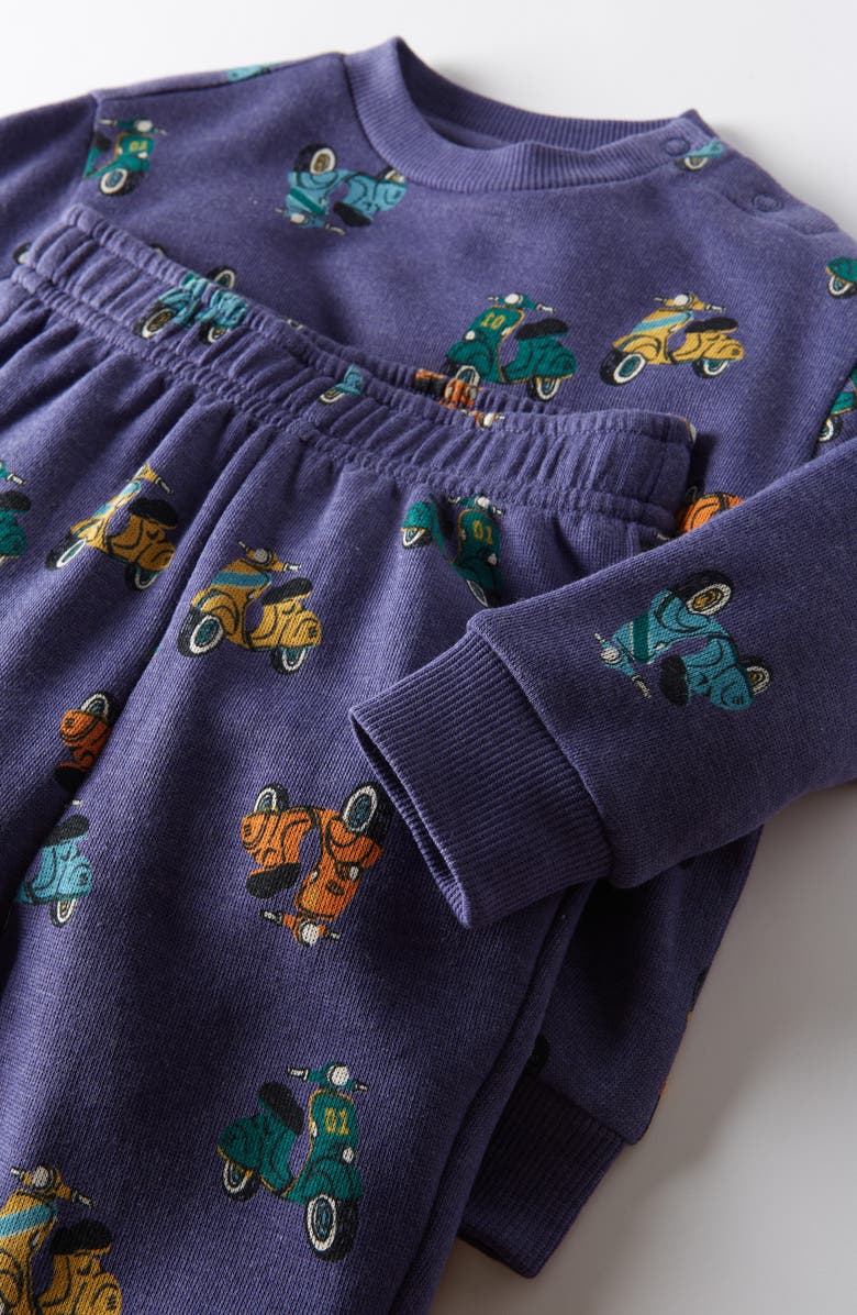 Tucker + Tate Print Fleece Sweatshirt & Joggers Set, Alternate, color, Navy Skipper Scooters