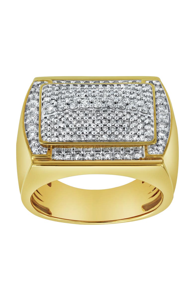 Hip Hop Headlight 14K Yellow Gold Diamond Men Statement Ring - 3.24ct., Alternate, color, 14K Yellow Gold