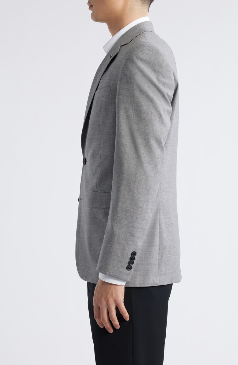 AllSaints Ross Slim Fit Grey Mélange Stretch Wool Sport Coat, Alternate, color, Grey