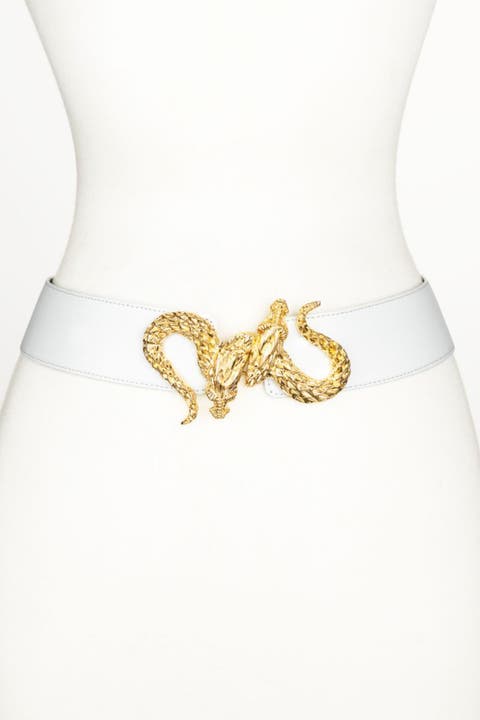 Lauren Leaf Buckle Leather Belt
