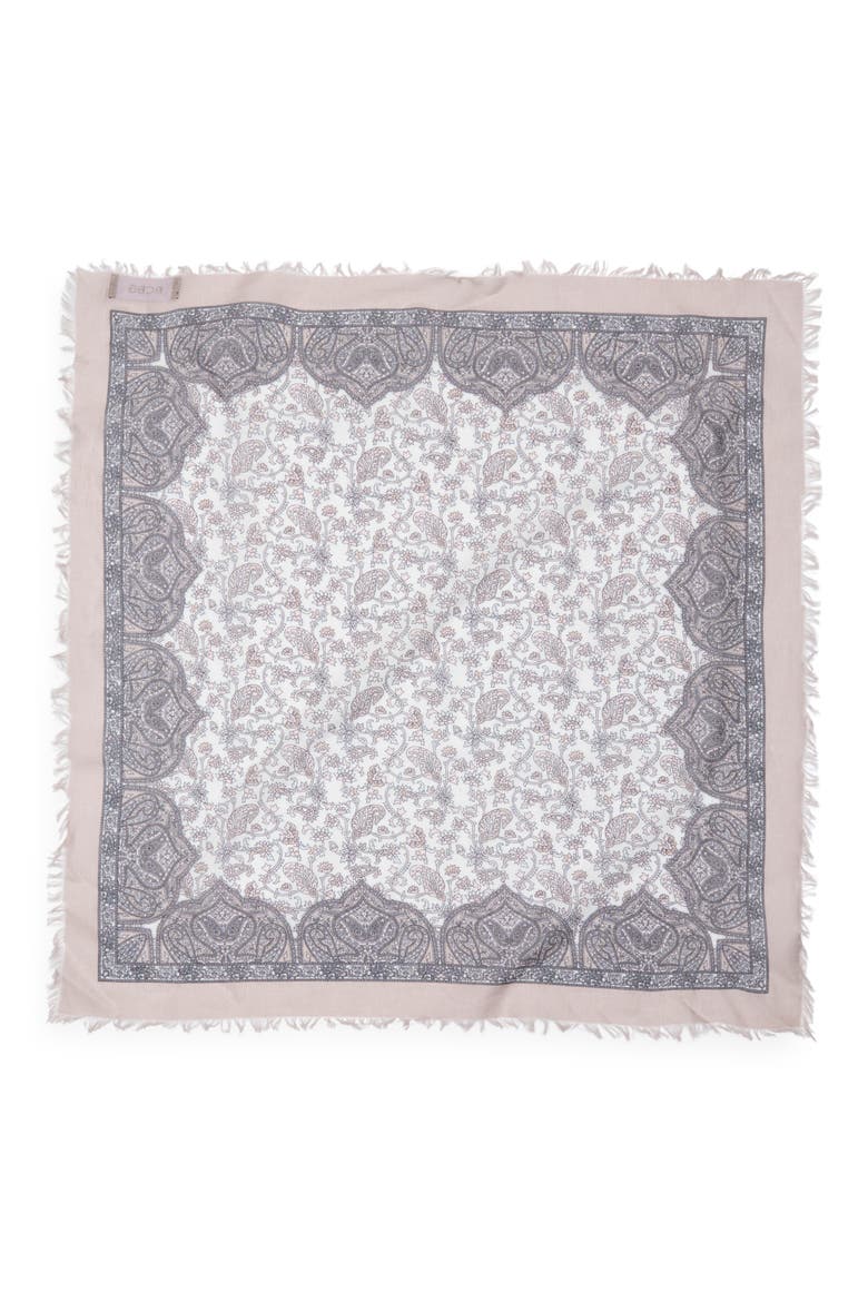 Paisley Cotton Square Scarf, Alternate, color, LIGHT NEUTRAL